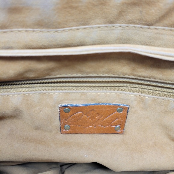 Patricia Nash Paris Distressed Leather Medallion Tassel Shoulder Bag Purse Brown - Picture 6 of 8